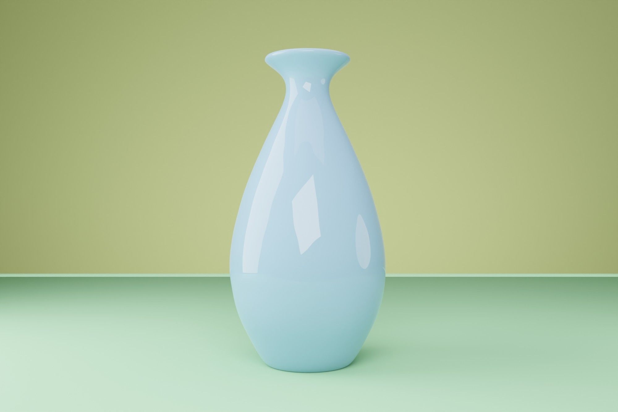 Set of 3 decorative vases in pastel colors 3D model_4