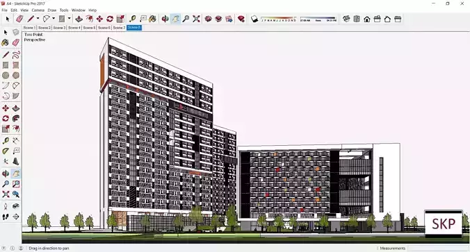 Sketchup Residential Complex A4 3D model
