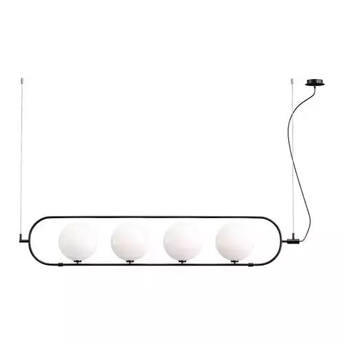 abbacus light fixture with three balls hanging from it