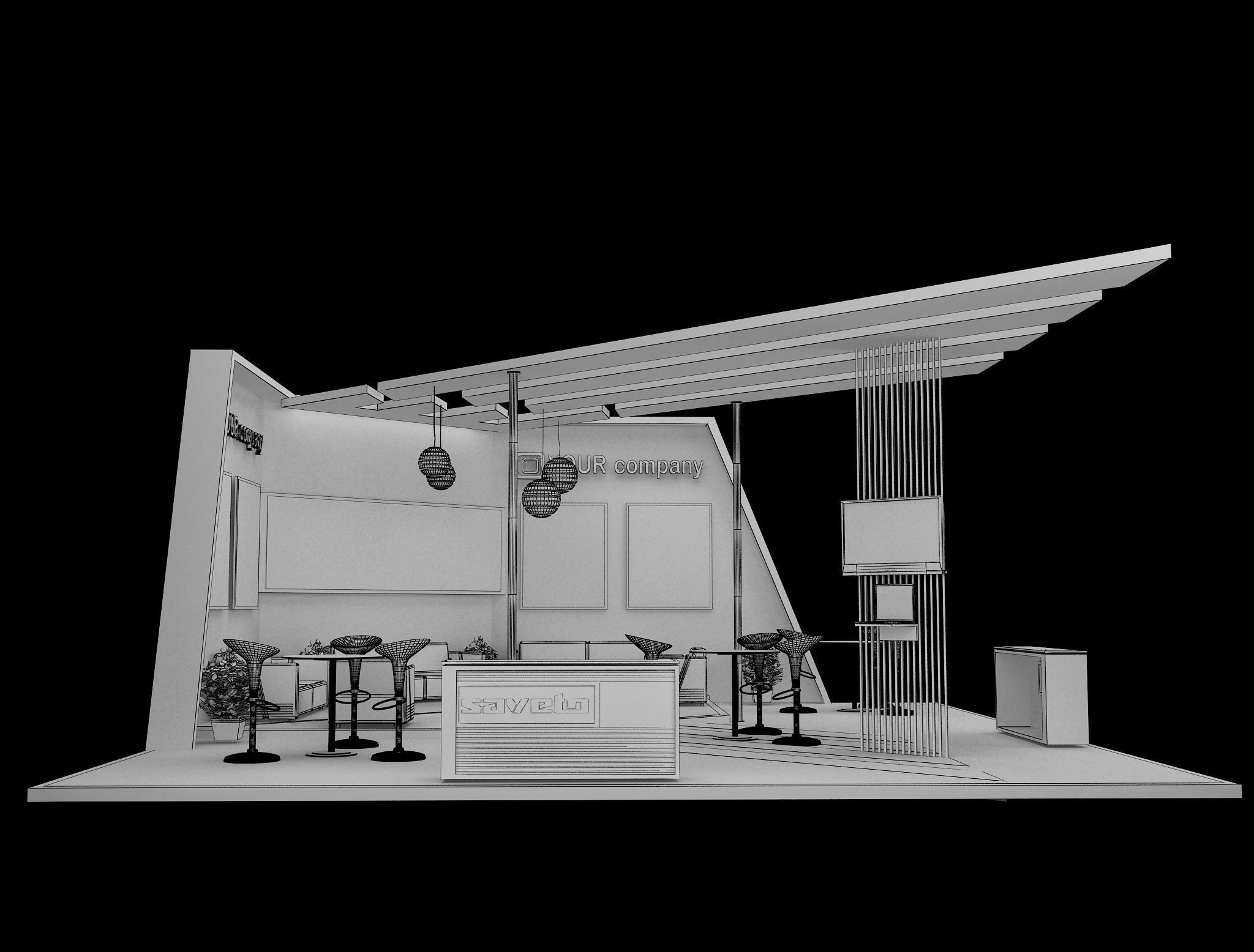Booth Exhibition Stand a460a 3D model_11