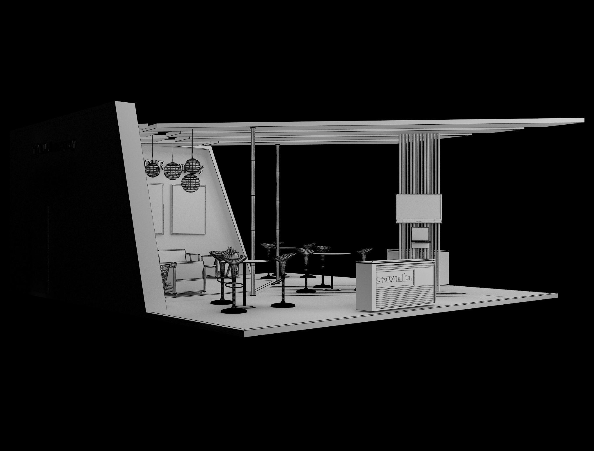 Booth Exhibition Stand a460a 3D model_9