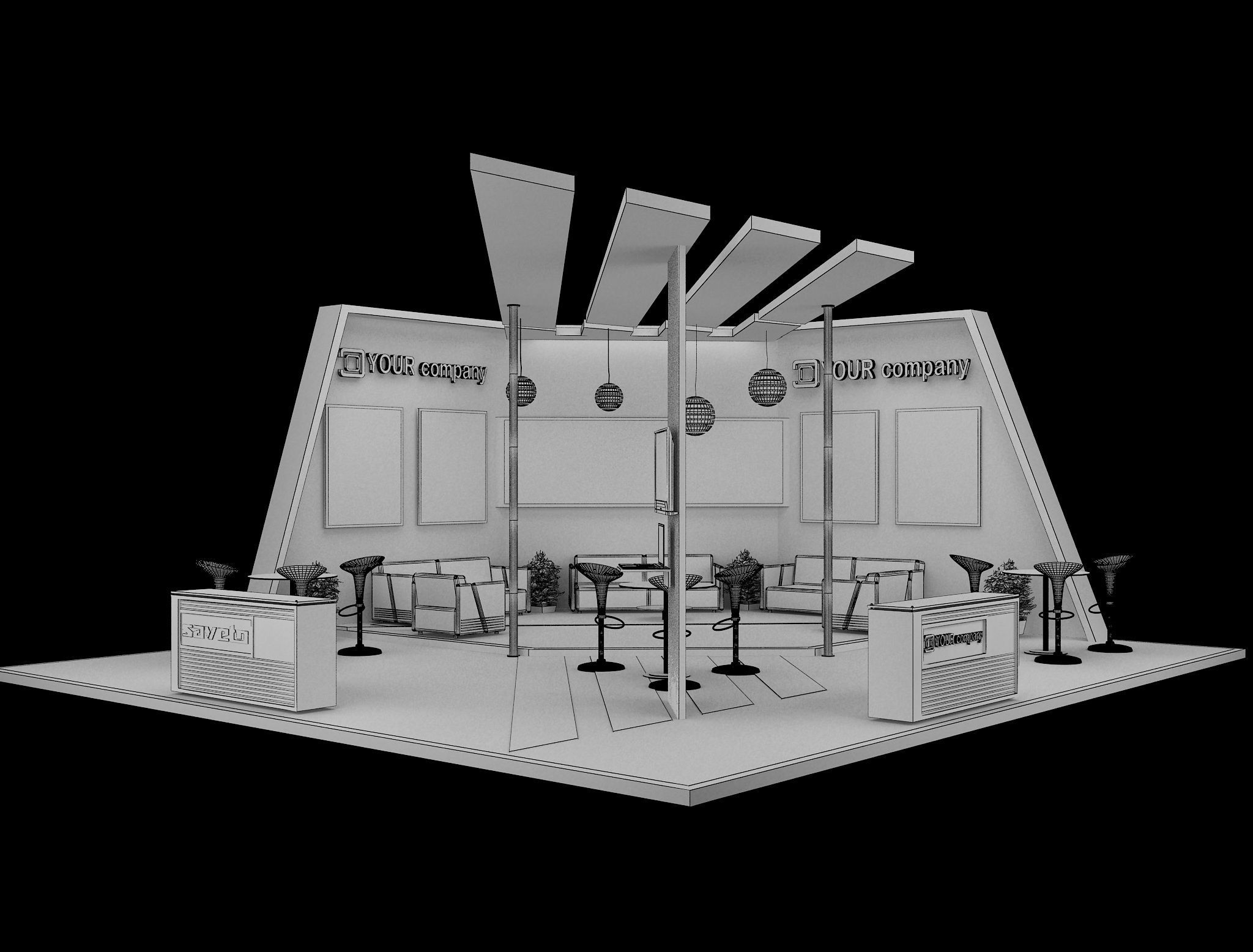 Booth Exhibition Stand a460a 3D model_1