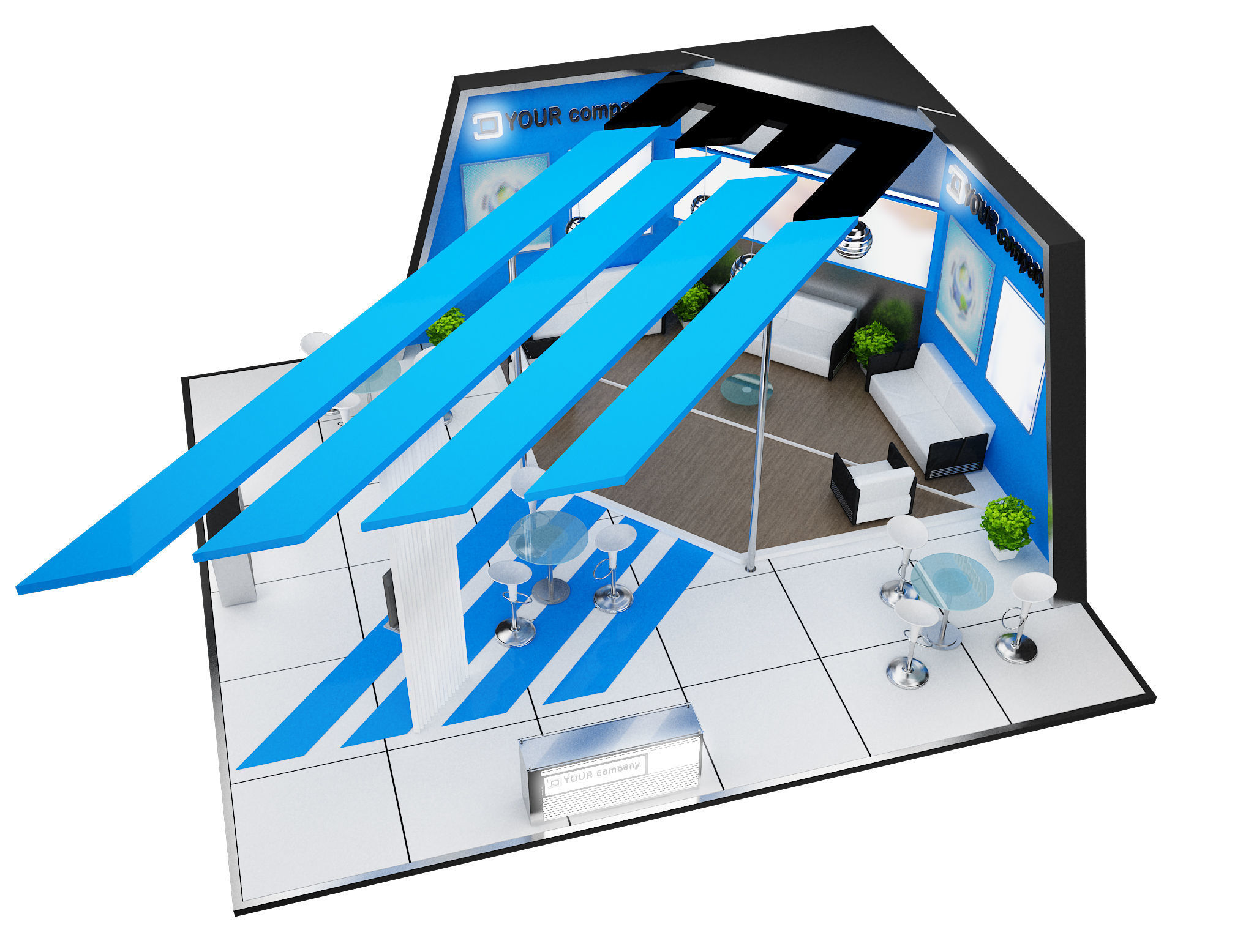 Booth Exhibition Stand a460a 3D model_6