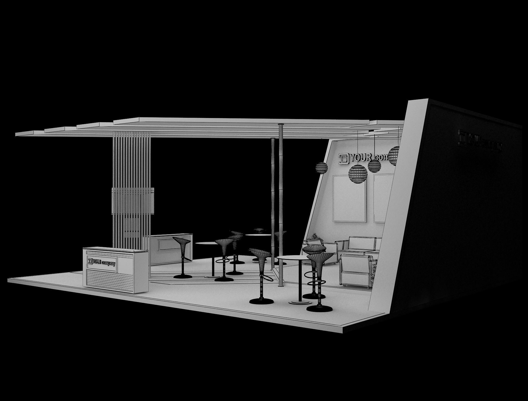 Booth Exhibition Stand a460a 3D model_3