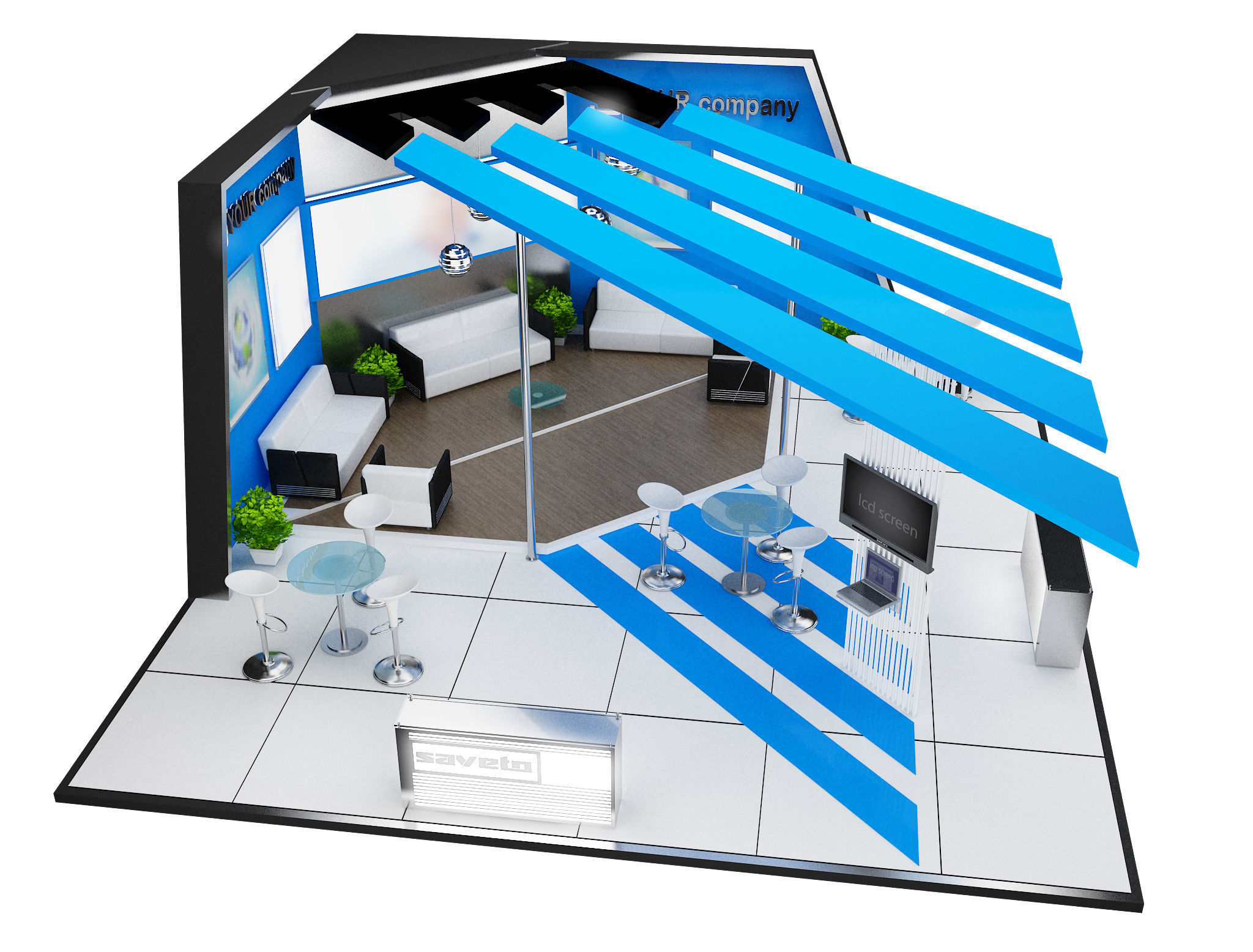 Booth Exhibition Stand a460a 3D model_12