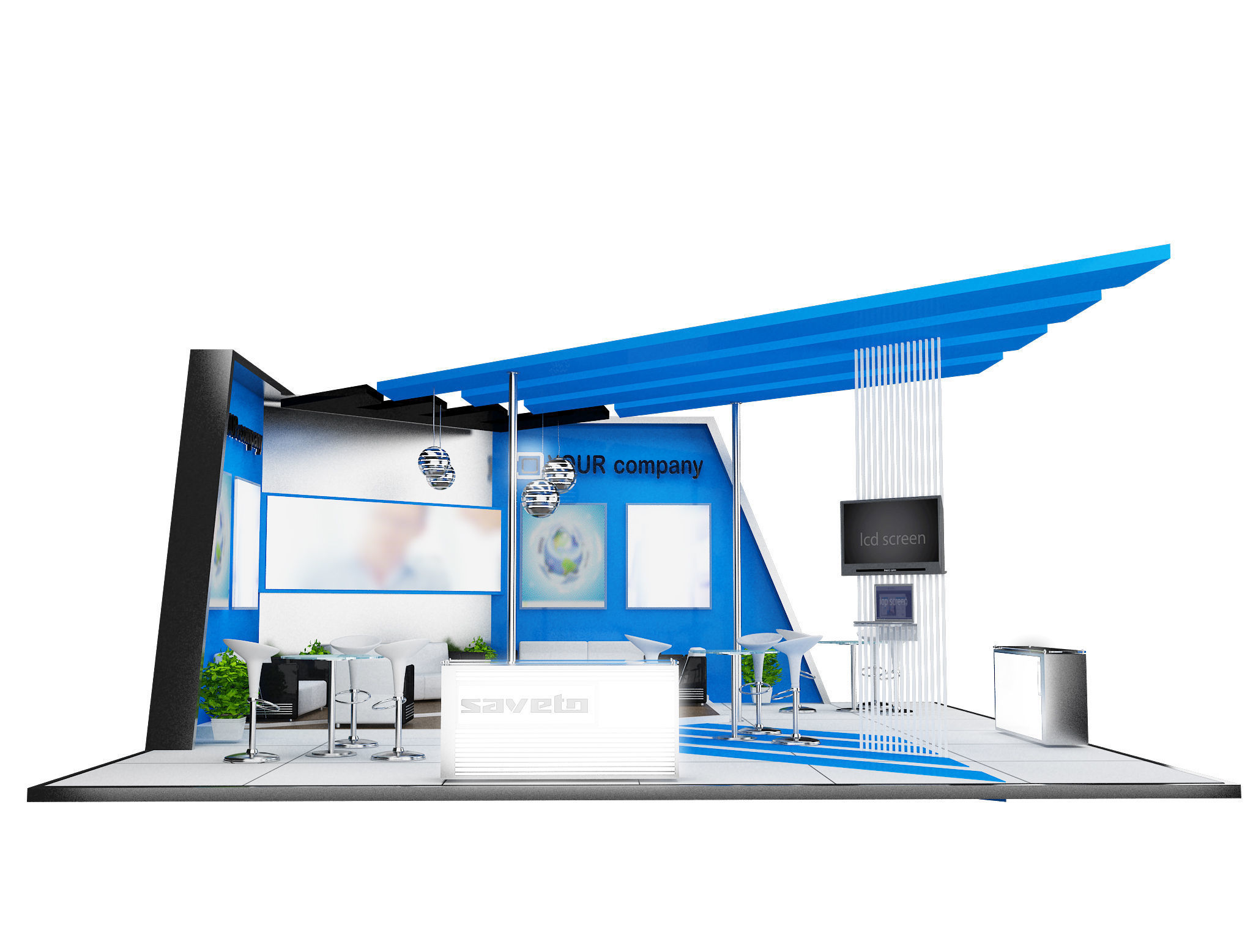 Booth Exhibition Stand a460a 3D model_10