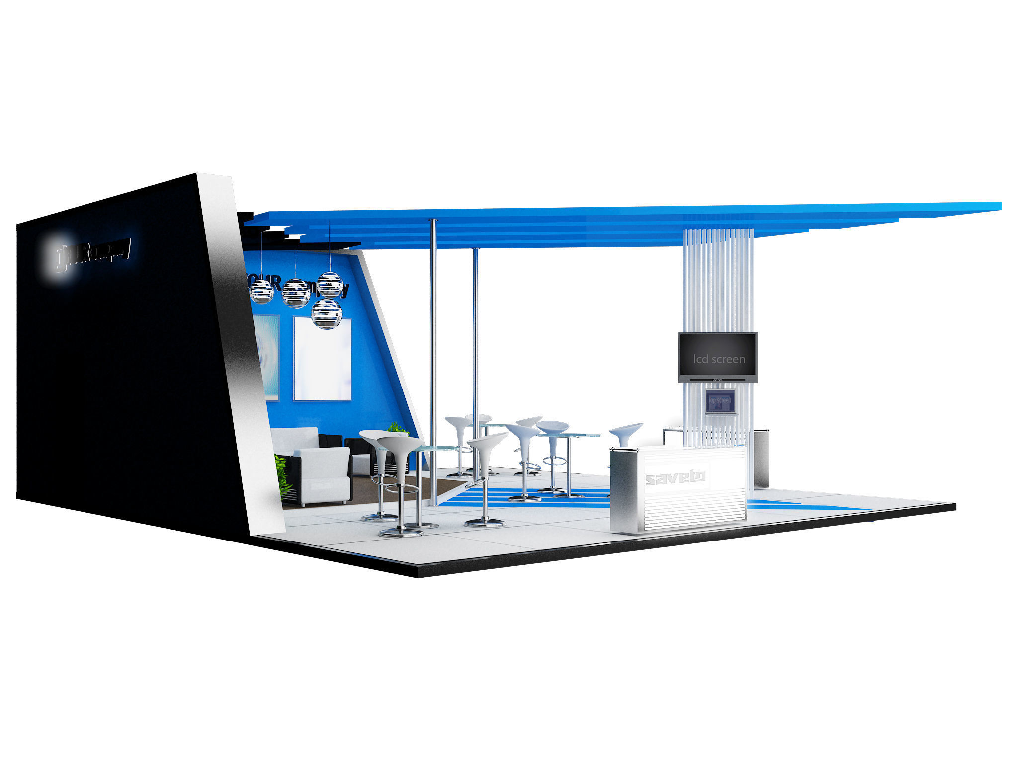 Booth Exhibition Stand a460a 3D model_8