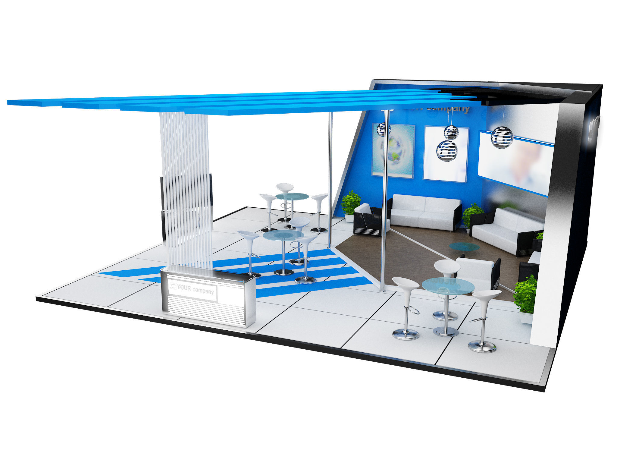 Booth Exhibition Stand a460a 3D model_4
