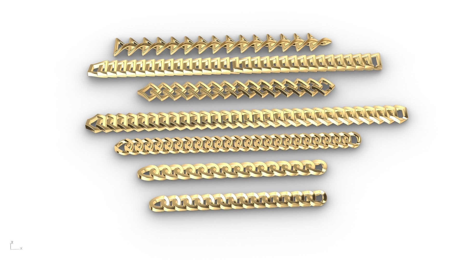 7 shapes cuban links stl verified  3D print model_83