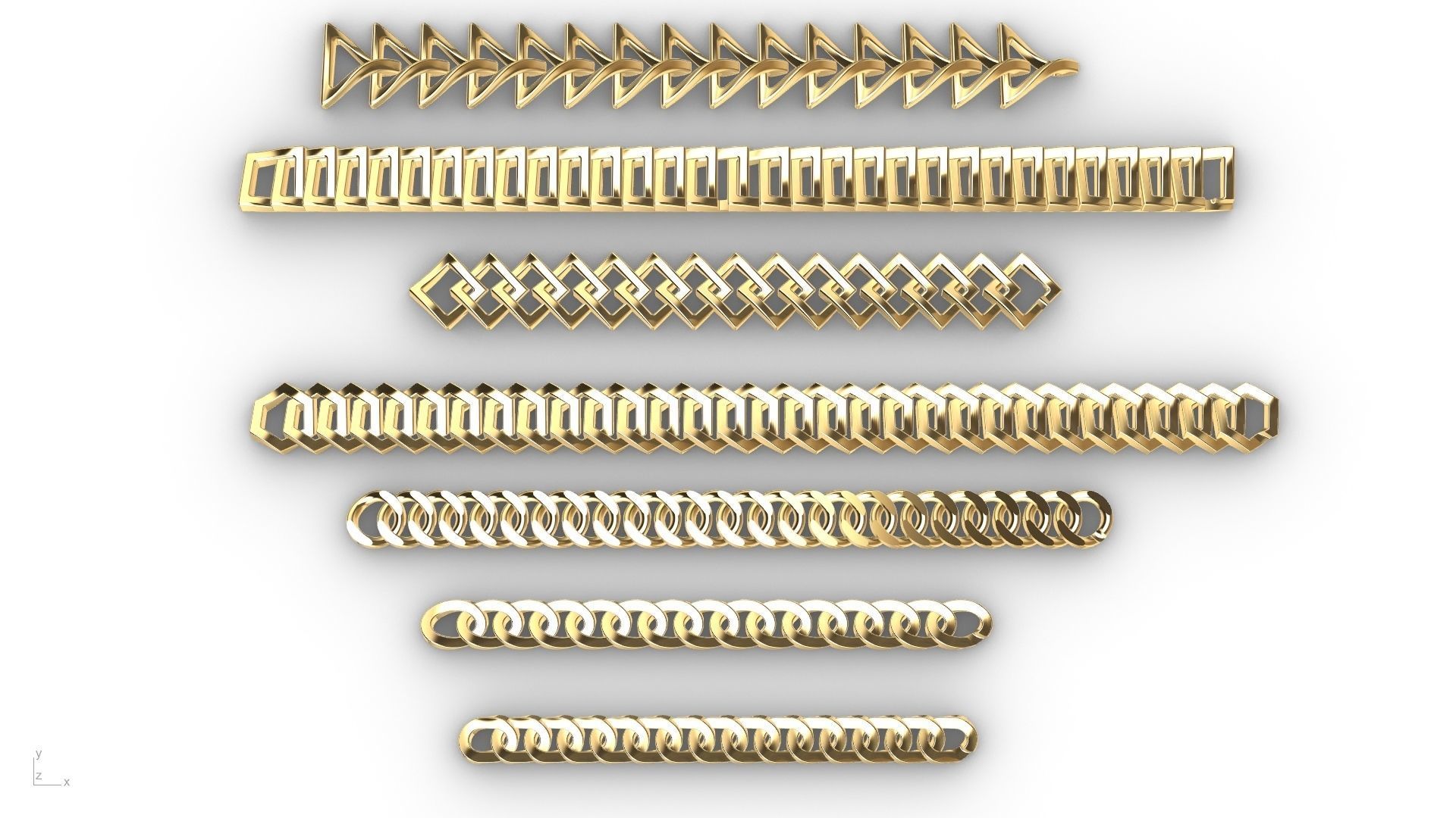 7 shapes cuban links stl verified  3D print model_84