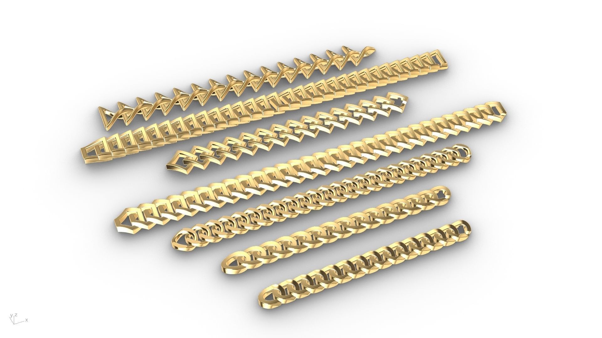 7 shapes cuban links stl verified  3D print model_85