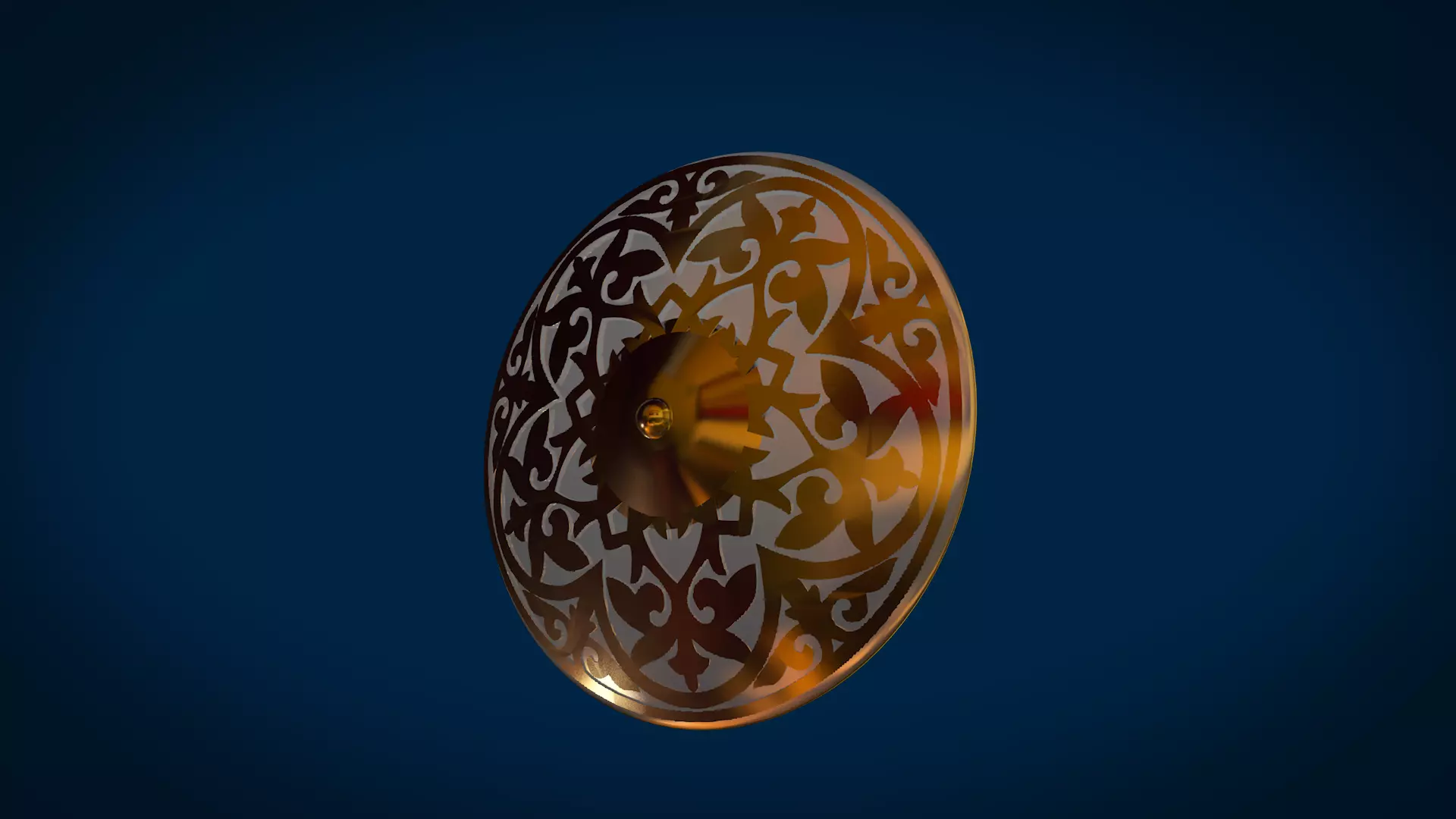 SHIELD ornate gold disc 3D model_0