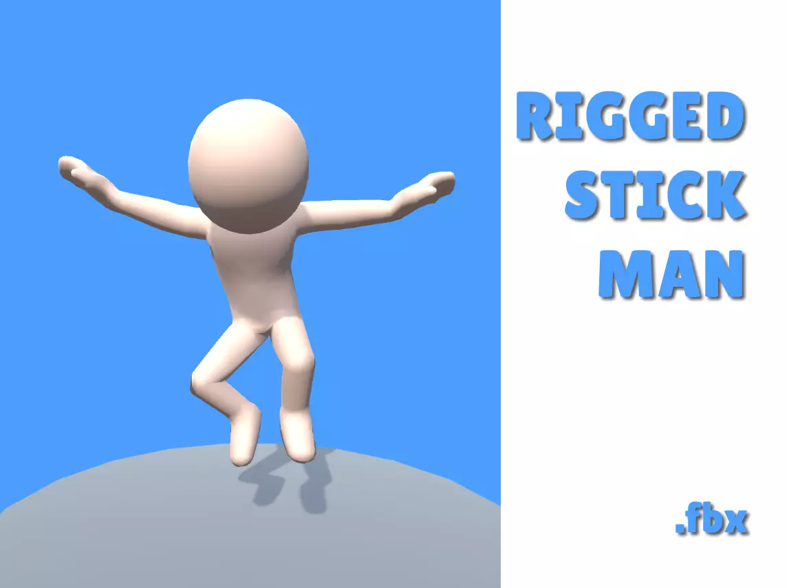 Stick Man Character Low-poly 3D model Low-poly 3D model