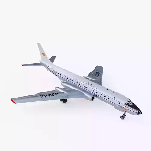 Tu-104A airplane Low-poly 3D model