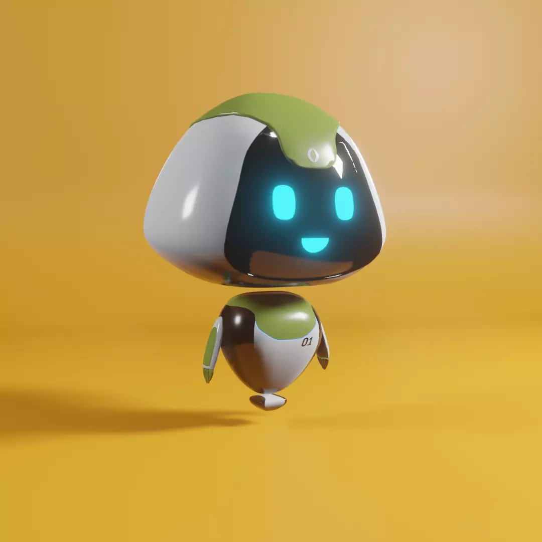 Robot Low-poly 3D model_0