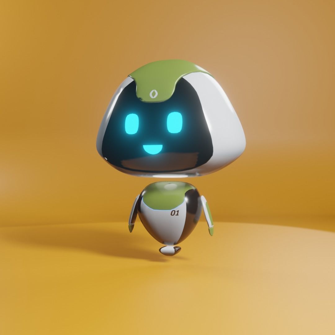 Robot Low-poly 3D model_1