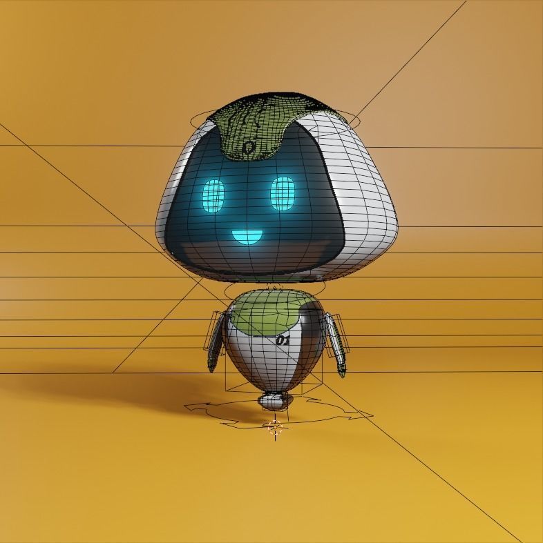 Robot Low-poly 3D model_3