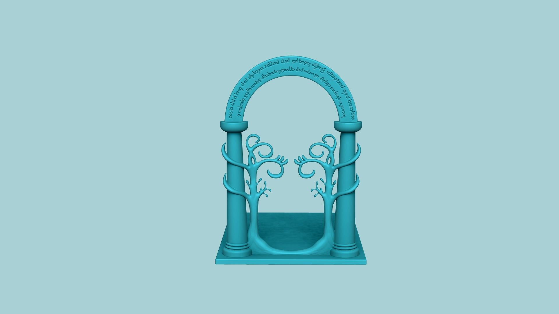LOTR Door of Durin Bookholder - Book Holder STL 3D print model_1