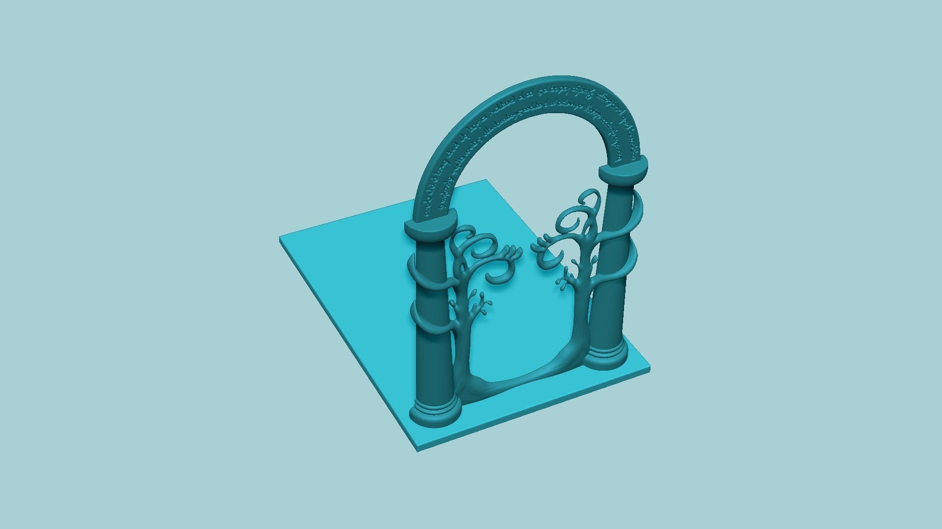 LOTR Door of Durin Bookholder - Book Holder STL 3D print model_7