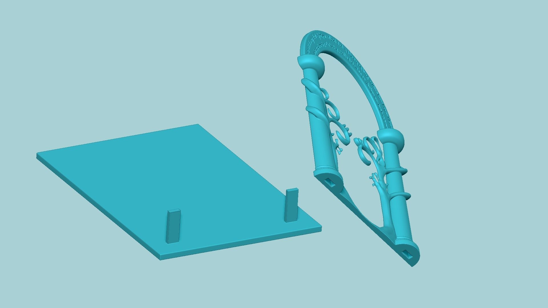 LOTR Door of Durin Bookholder - Book Holder STL 3D print model_11