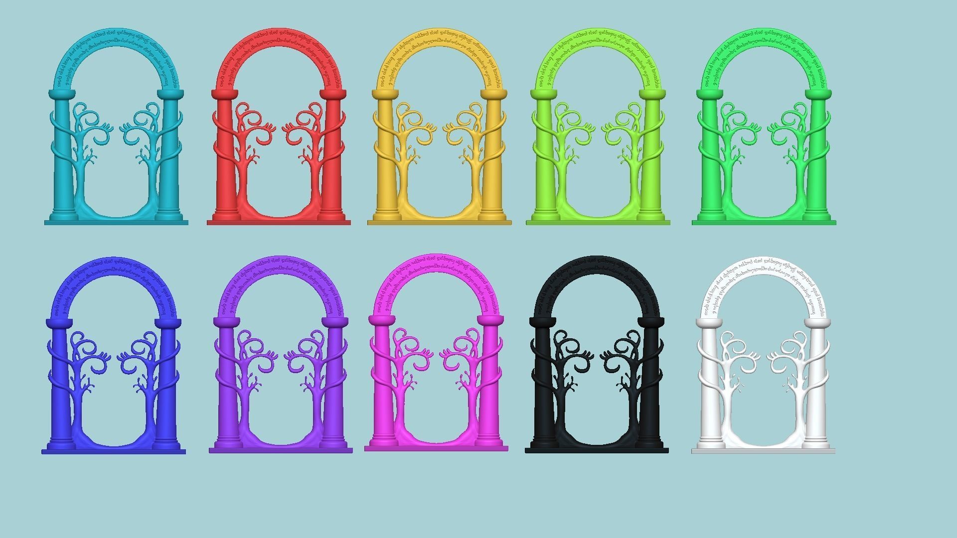 LOTR Door of Durin Bookholder - Book Holder STL 3D print model_5