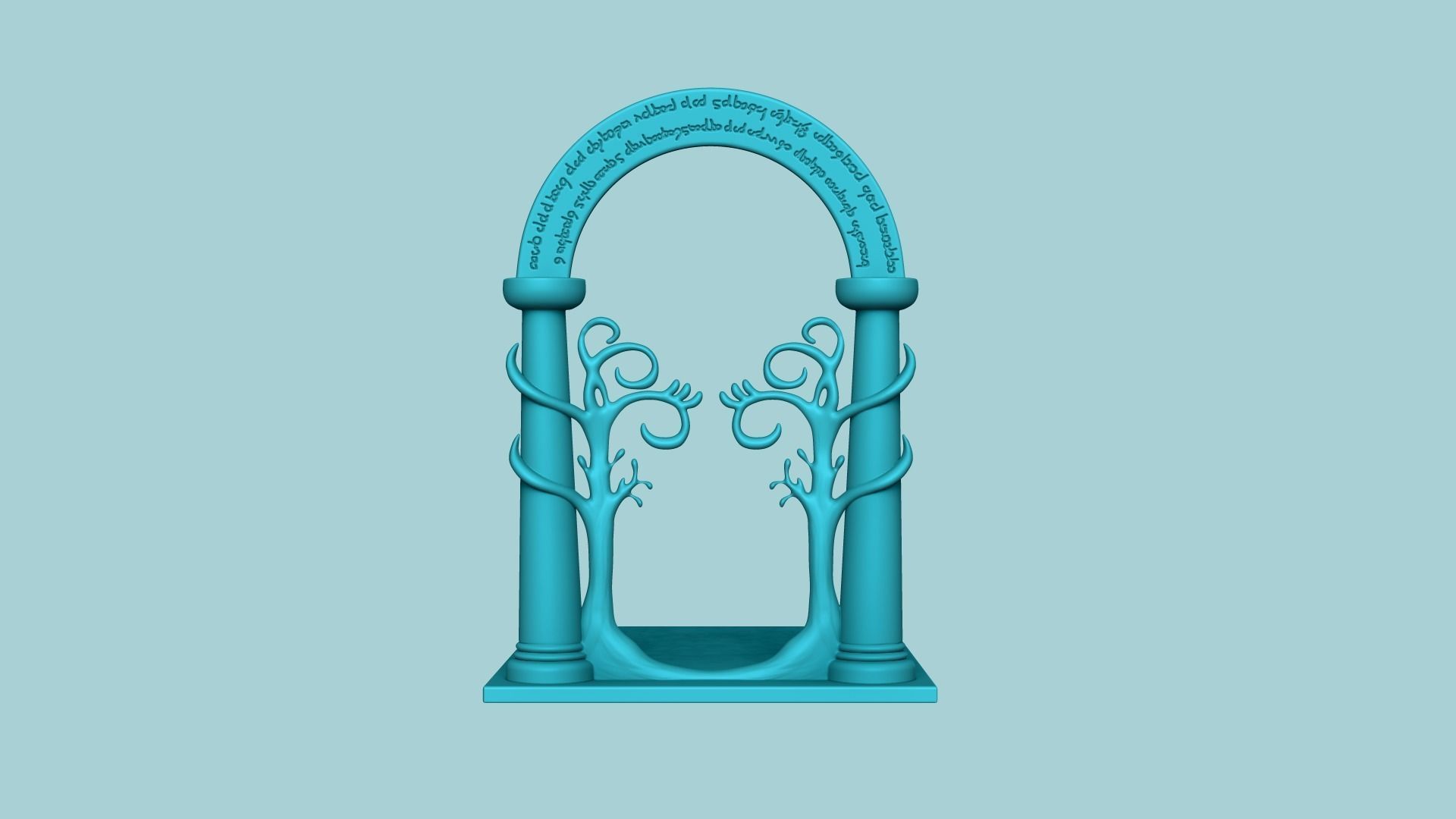 LOTR Door of Durin Bookholder - Book Holder STL 3D print model_3
