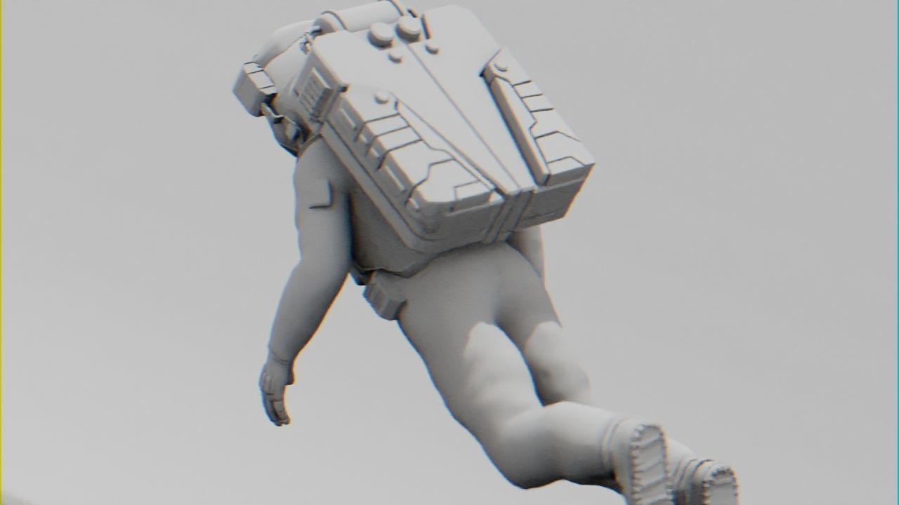 Space mission scene rigged astronaut 3D model_43