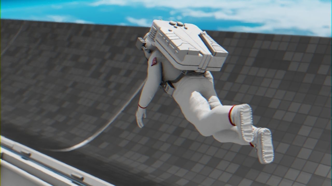 Space mission scene rigged astronaut 3D model_5
