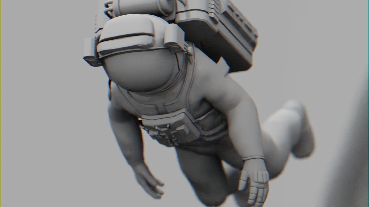 Space mission scene rigged astronaut 3D model_45