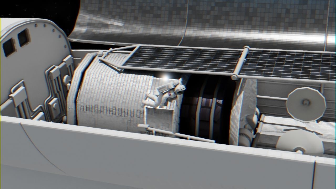 Space mission scene rigged astronaut 3D model_9