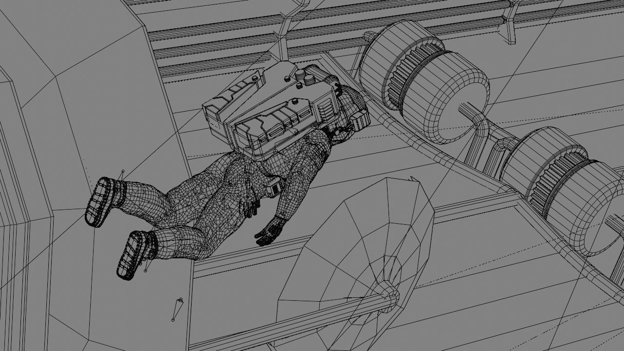 Space mission scene rigged astronaut 3D model_49