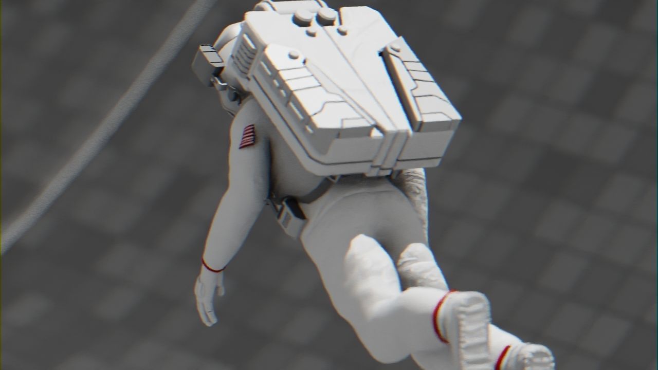 Space mission scene rigged astronaut 3D model_24
