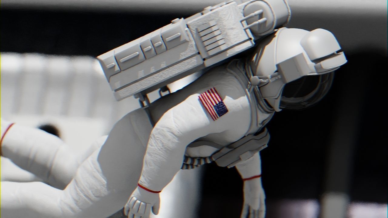Space mission scene rigged astronaut 3D model_28