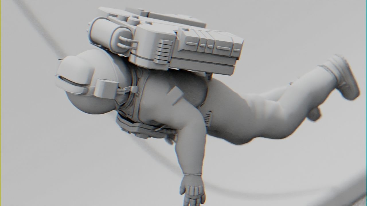 Space mission scene rigged astronaut 3D model_44