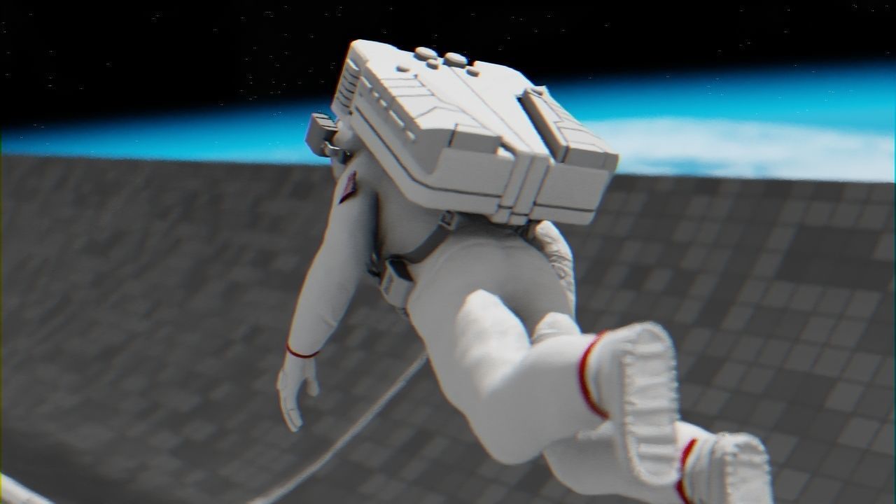 Space mission scene rigged astronaut 3D model_7