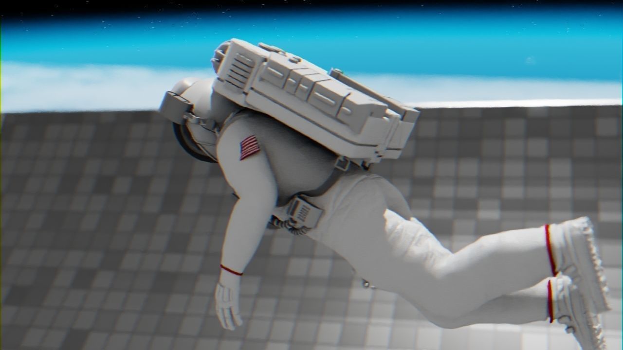 Space mission scene rigged astronaut 3D model_6