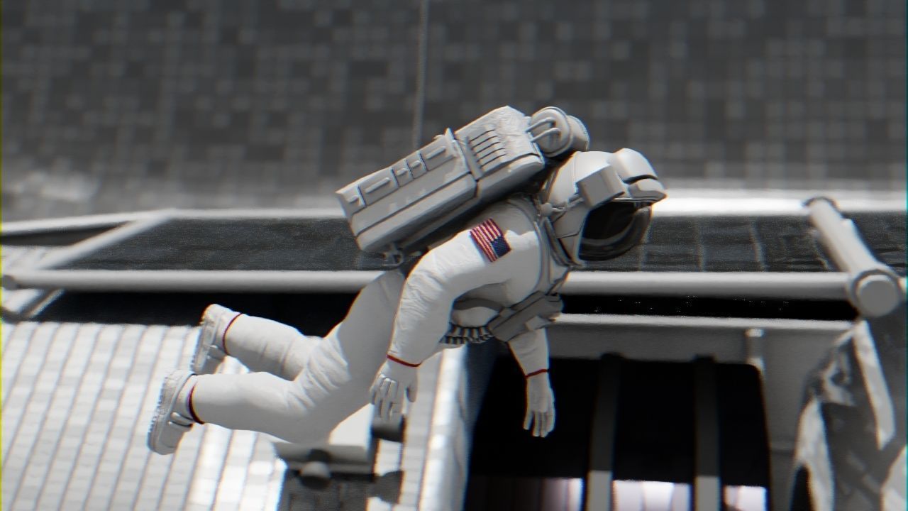 Space mission scene rigged astronaut 3D model_2