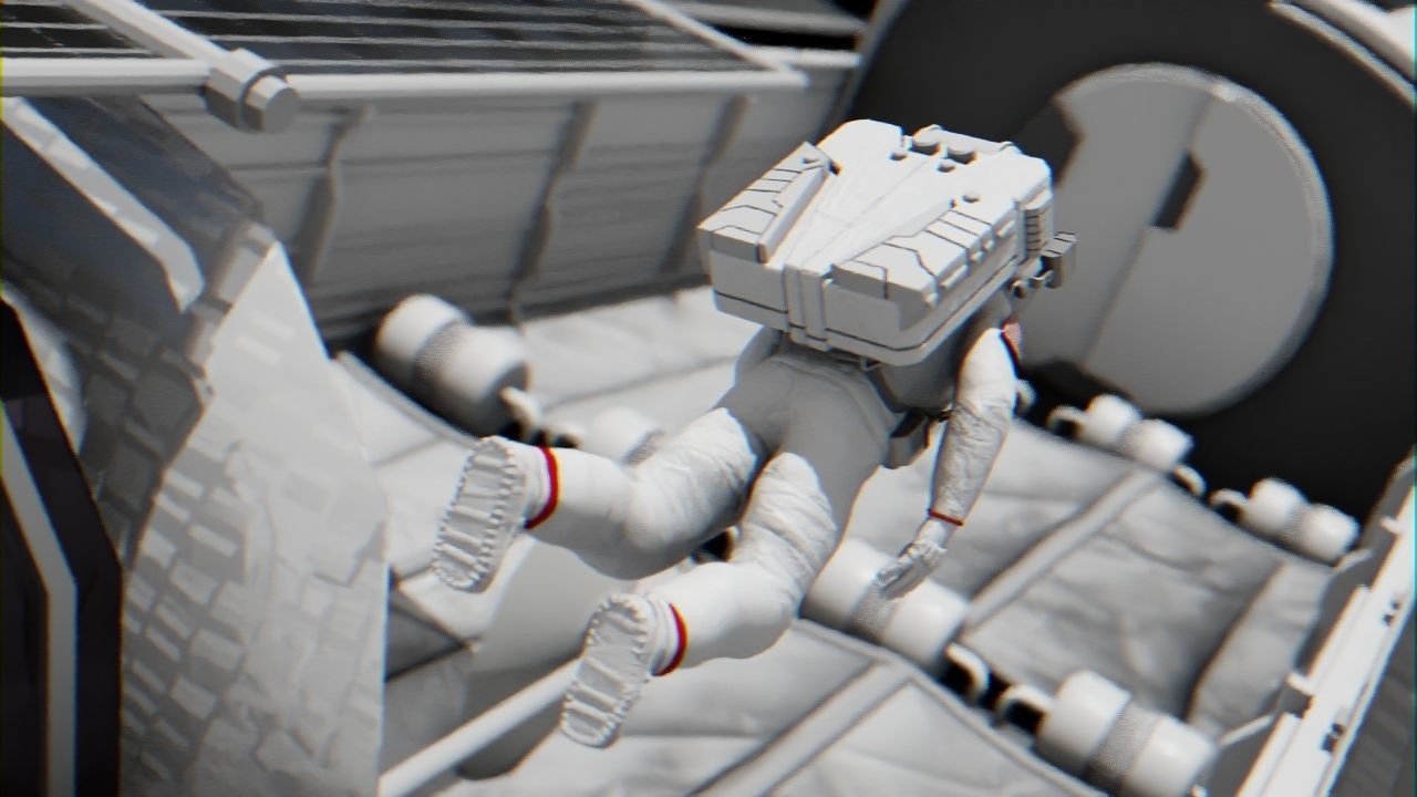 Space mission scene rigged astronaut 3D model_4