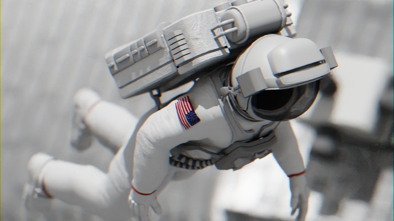 Space mission scene rigged astronaut 3D model_27