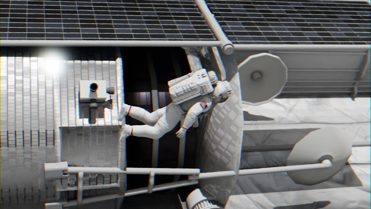 Space mission scene rigged astronaut 3D model_8