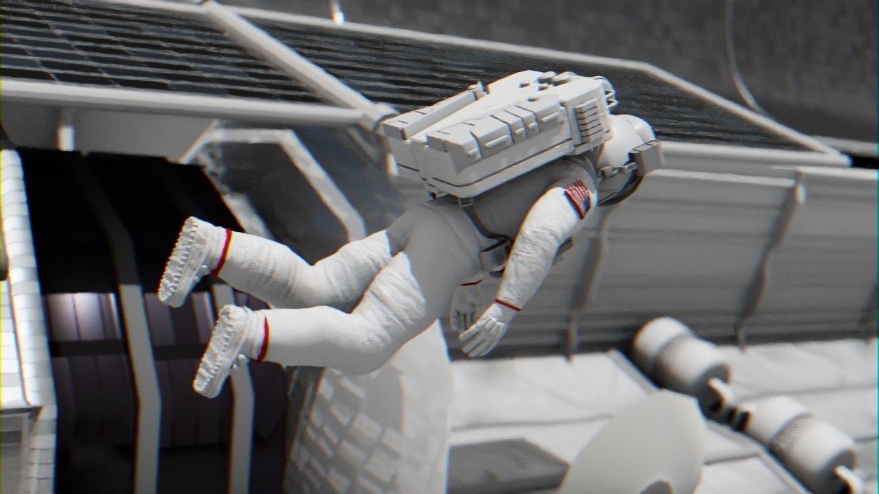 Space mission scene rigged astronaut 3D model_3