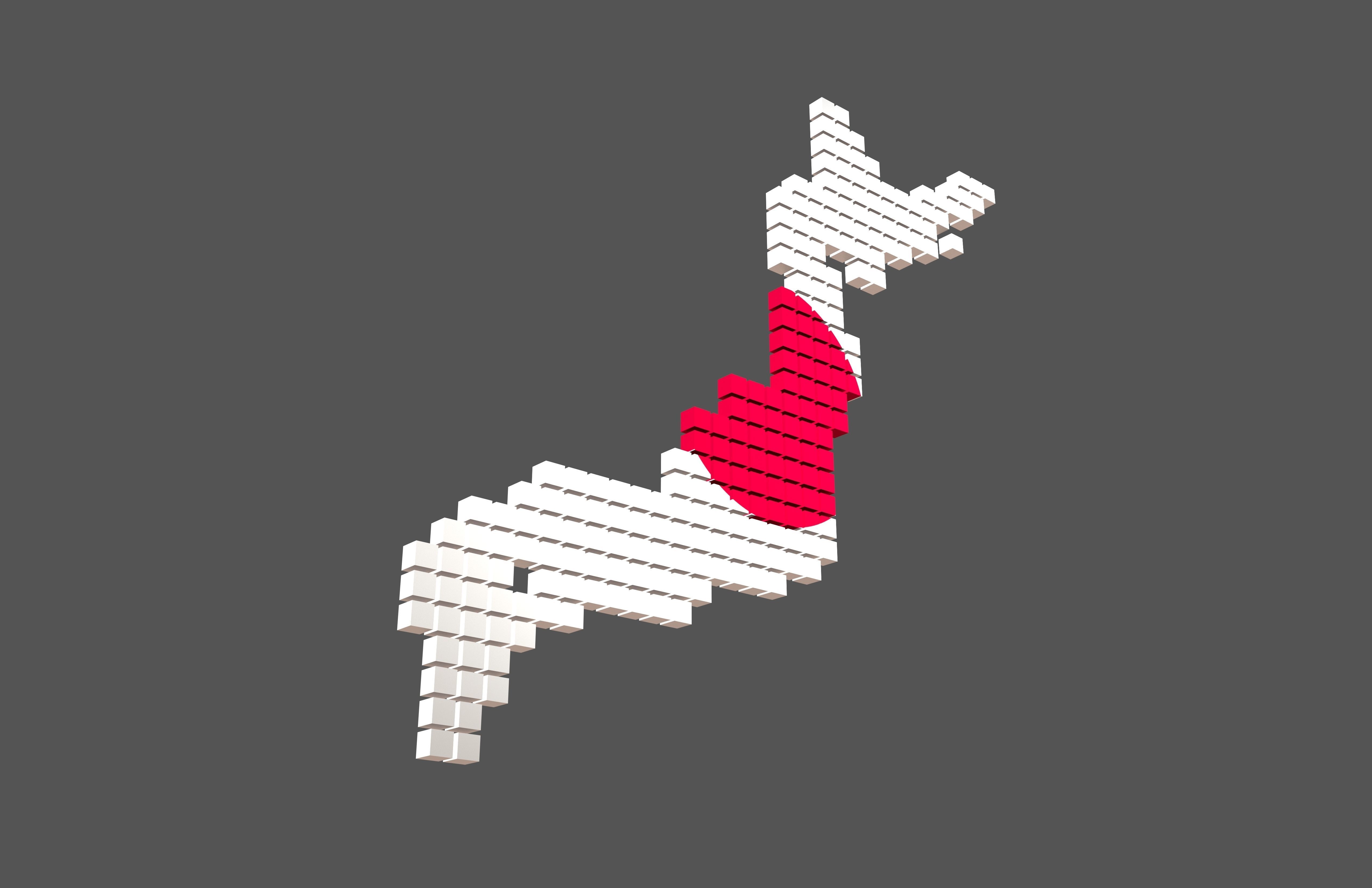 Japan Map Cube Style v1 002 Low-poly 3D model_3
