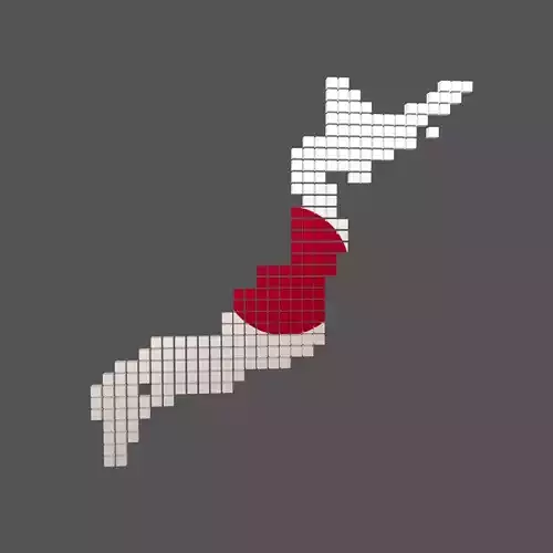 Japan Map Cube Style v1 002