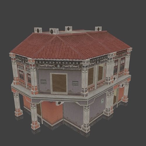 CENTRAL HOUSE 1 Low-poly 3D model