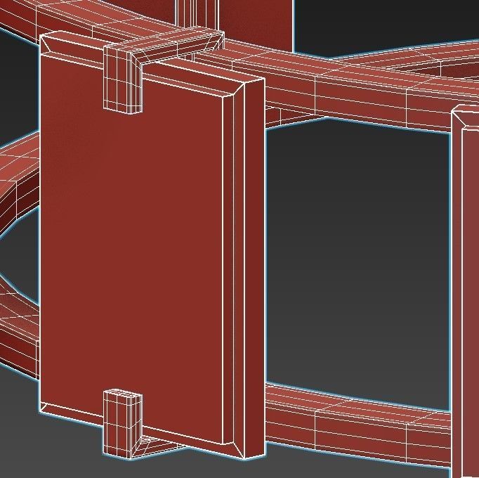 crown circular chandelier with metal and glass shades 3D model_4