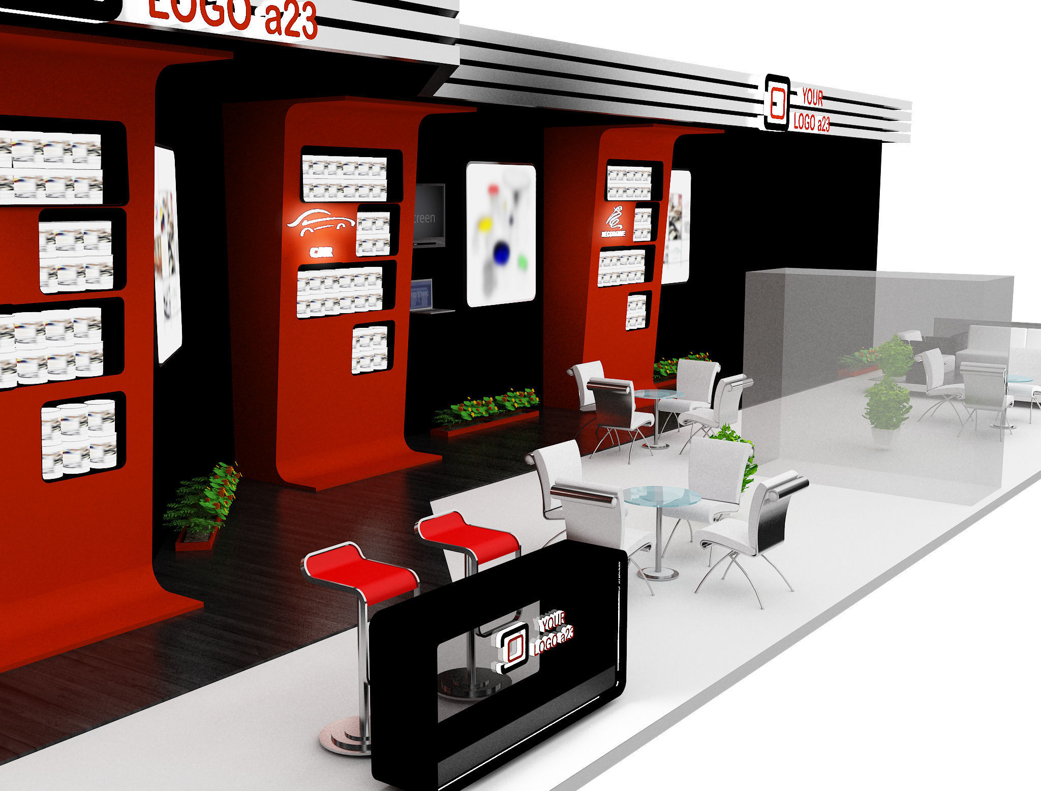  Booth Exhibition Stand a462  3D model_23