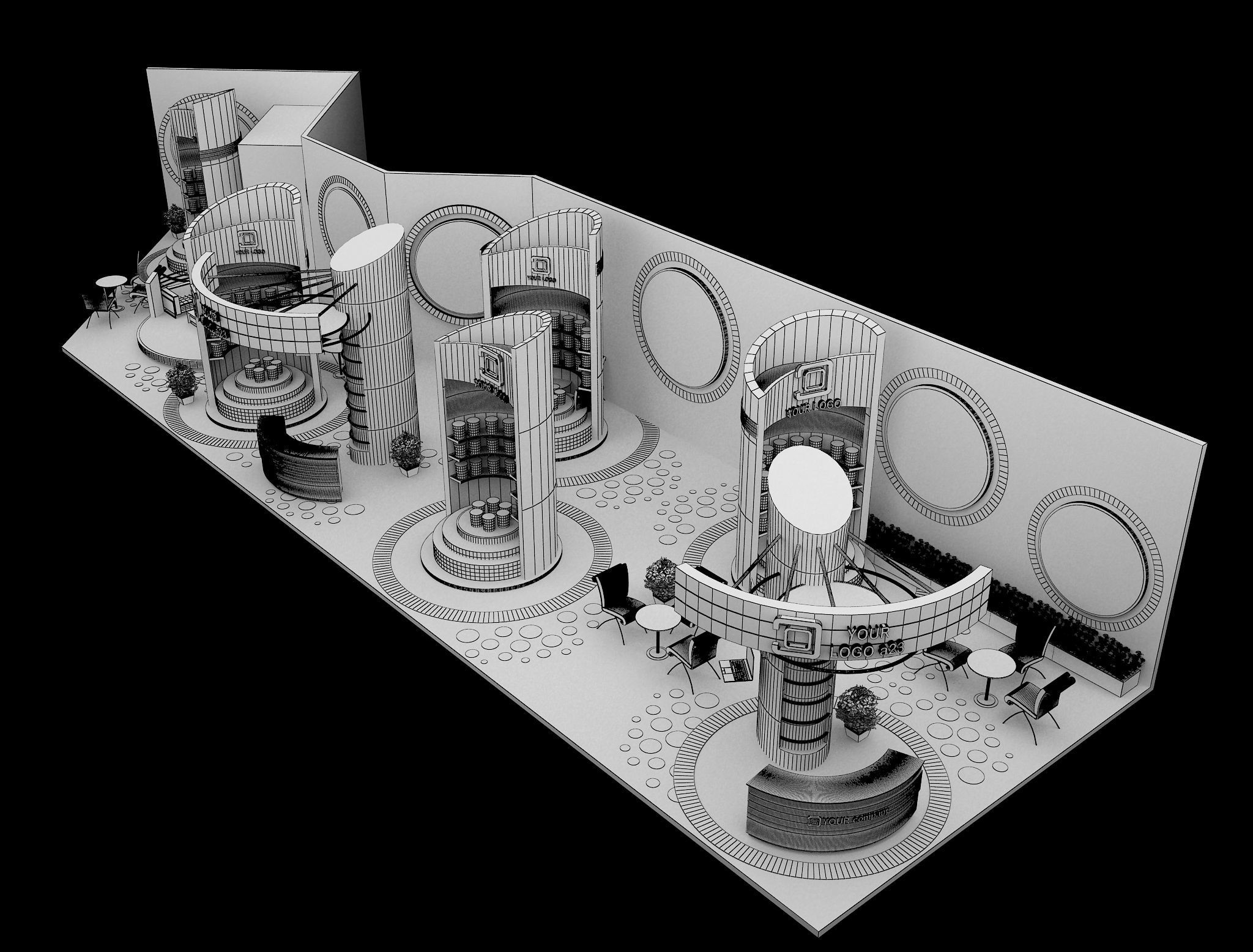  Booth Exhibition Stand a462  3D model_1