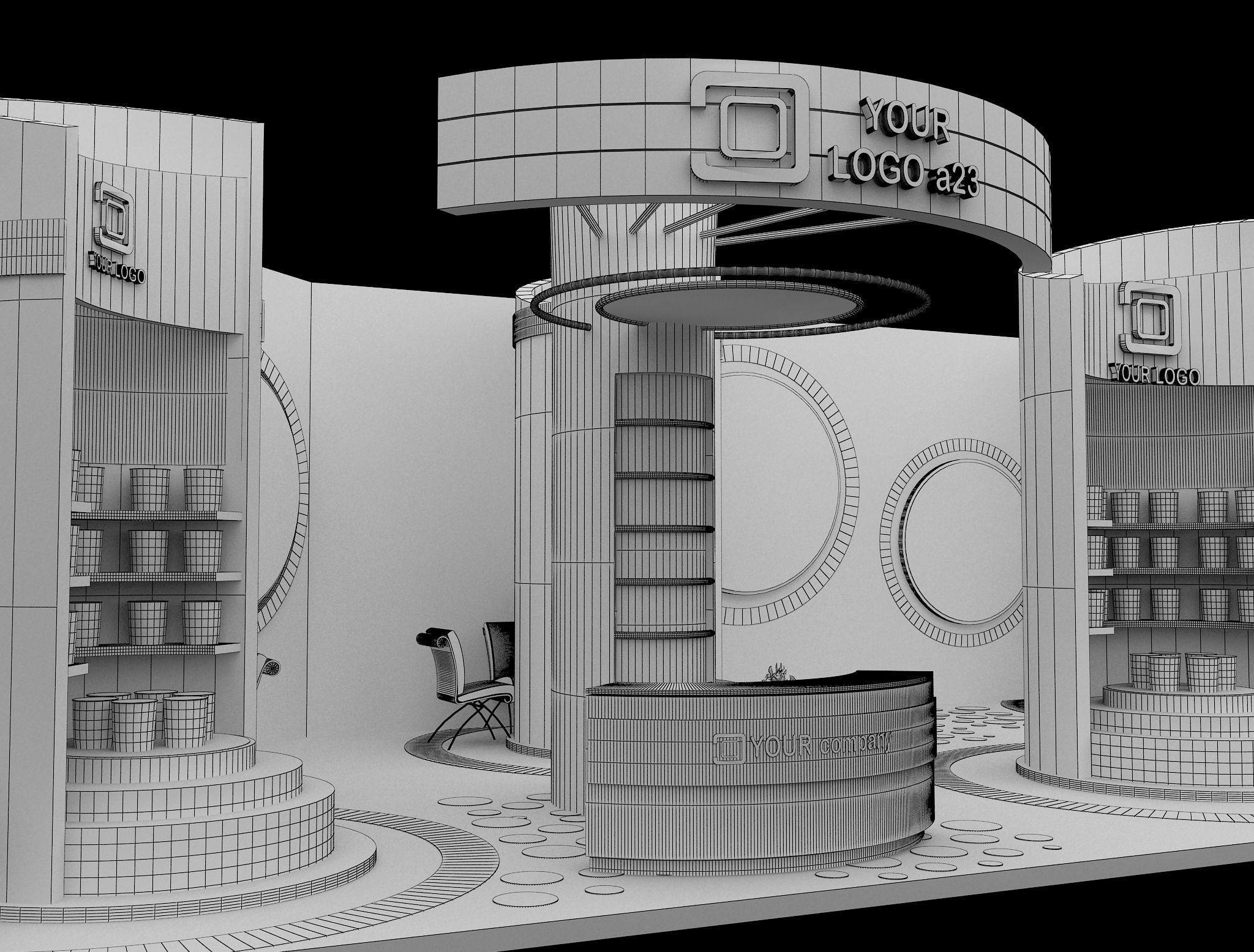  Booth Exhibition Stand a462  3D model_13