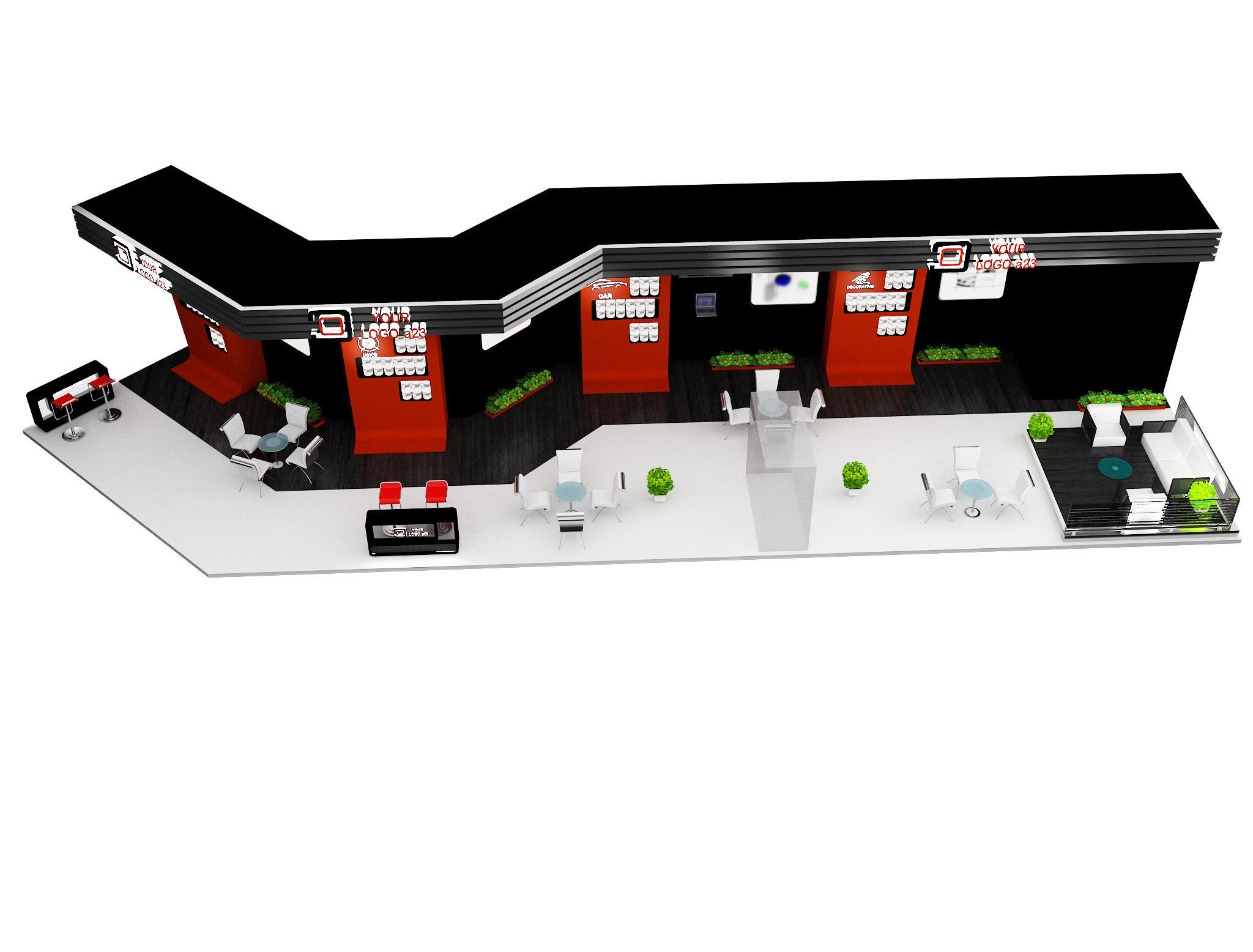  Booth Exhibition Stand a462  3D model_4