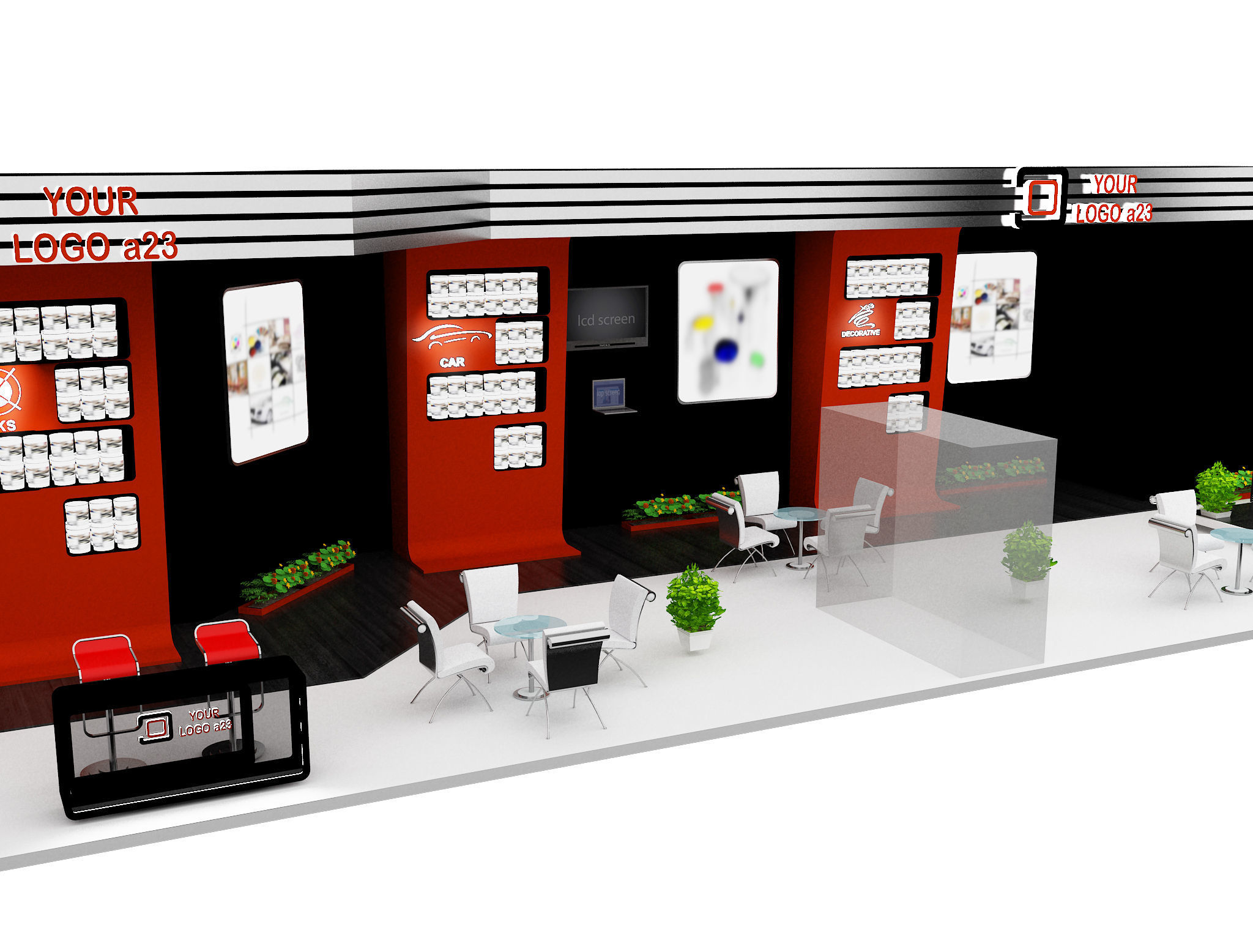  Booth Exhibition Stand a462  3D model_12